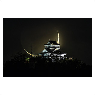 入選　　hiroshi.sugiyamaさんの作品　「三日月の夜に（岐阜城）」